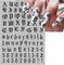 10 Sheets Letter Nail Art Stickers - 3D Old English Alphabet Number Nail Decals